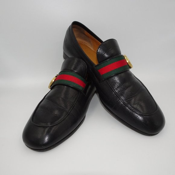 leather loafer with gg web